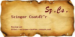 Szinger Csatár névjegykártya
